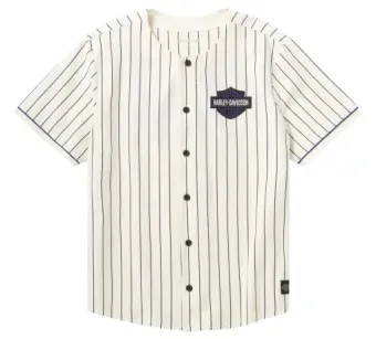Harley-Davidson® Baseball Jersey Essential Pinstripe off-white