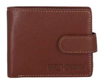 Harley-Davidson® Snap Billfold with Coin Pocket Brown