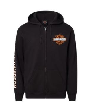 Harley-Davidson® Black B&S Zip Hoodie Fountain