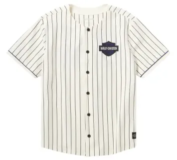 Harley-Davidson® Baseball Jersey Essential Pinstripe off-white