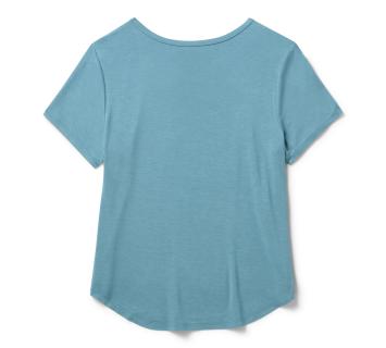 Harley-Davidson® Women's Winged Bling Scoop Neck Tee Teal