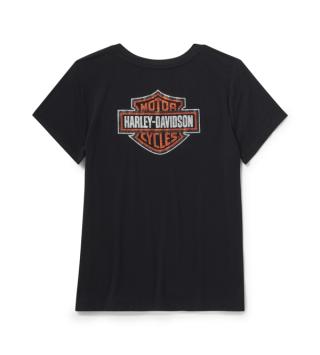 Harley-Davidson® dames T-shirt Essential Bling V-hals zwart