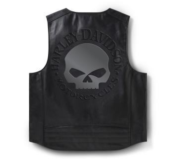 Harley-Davidson® Men's Willie G Skull Reflective Leather Vest
