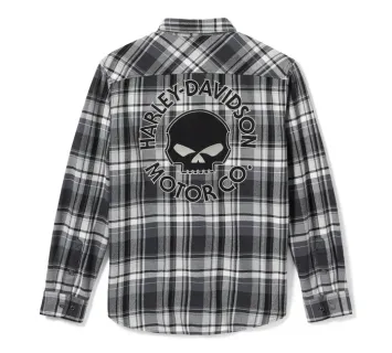 Harley-Davidson® Willie G Skull Plaid Long Sleeve Shirt