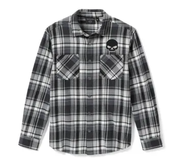 Harley-Davidson® Willie G Skull Plaid Long Sleeve Shirt