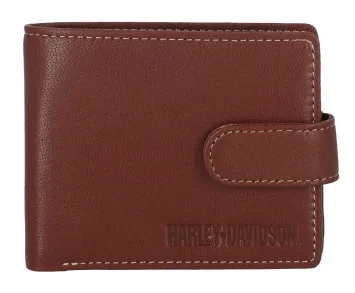 Harley-Davidson® Snap Billfold with Coin Pocket Brown